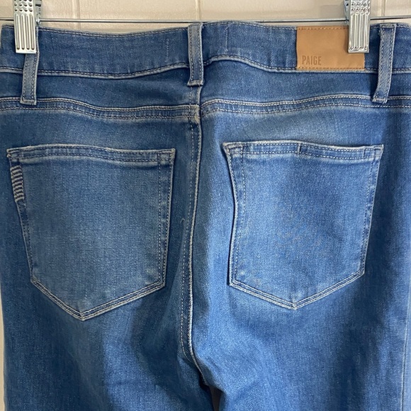 PAIGE Genevieve Flare Jeans | Petite 26 | High Rise Stretch Denim | 29” Inseam - Picture 9 of 16